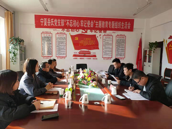 寧夏岳氏黨支部召開“不忘初心，牢記使命”主題教育專題組織生活會